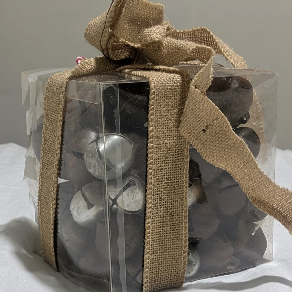 Rustic Burlap Wrapped Decorative Bells